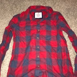 Red and navy flannel